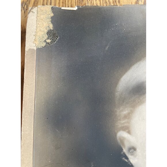 Antique Portrait Of Serious Young Boy Framed Photograph With Distressed Corners - Picture 3 of 8